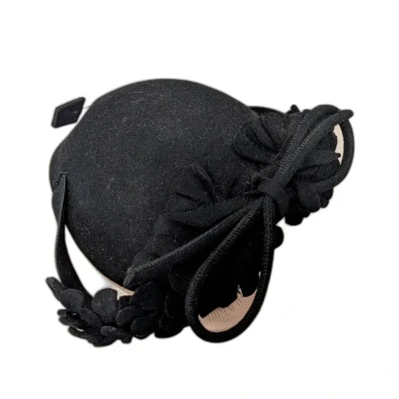 Vintage Late 40s / 50s Dramatic Embellished Felt Cocktail \